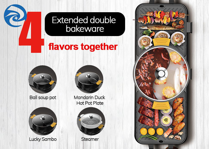 электрические Skillets Griddles грилей 2200W курят свободное, бак электрического барбекю 220V крытый горячий