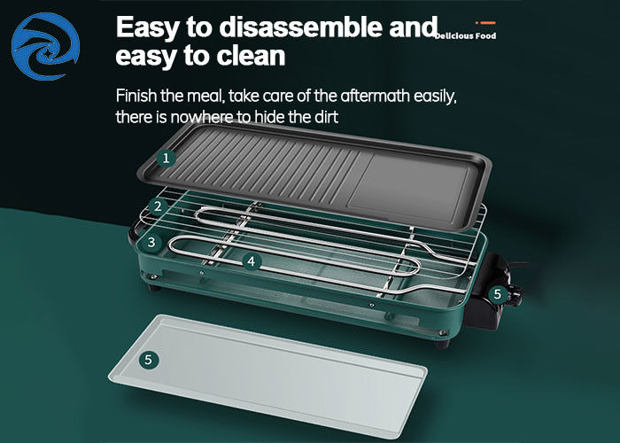 Бездымные электрические грили Griddles 3-10 человек Skillets 1500W